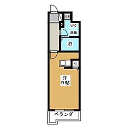 サイドワン ワンルームの間取図画像