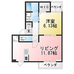 FREEDSOGA 1LDKの間取図画像