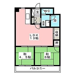 布施ビル 2LDKの間取図画像