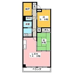 フィールドハウス青葉伍番館 2SLDKの間取図画像