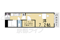 レオパレスアーバン桂坂 1Kの間取図画像