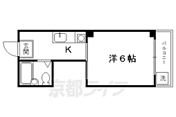 京阪本線 東福寺駅 徒歩10分の賃貸マンション 1階1Kの間取り
