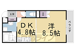 セントポーリア嵯峨野清水町 1階1DKの間取り