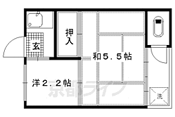 岡本アパート 2Kの間取図画像