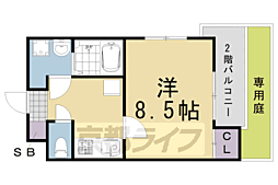 ｍｉｔｙ　桂朝日町 2階1Kの間取り
