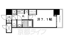 JR東海道・山陽本線 京都駅 徒歩7分の賃貸マンション 2階1Kの間取り