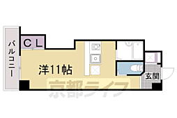 JR東海道・山陽本線 京都駅 徒歩5分の賃貸マンション 6階ワンルームの間取り