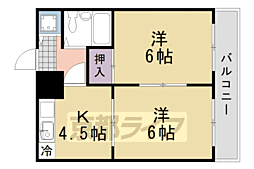 メゾン・ド・シプレ 2階2DKの間取り