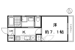 京阪本線 清水五条駅 徒歩5分の賃貸アパート 1階1Kの間取り