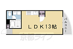 ドルミマンション 1階ワンルームの間取り