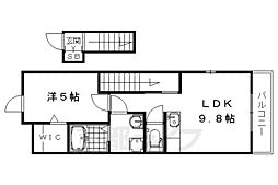 フランガーデン 2階1LDKの間取り