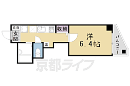 JR東海道・山陽本線 西大路駅 徒歩7分の賃貸マンション 8階1Kの間取り