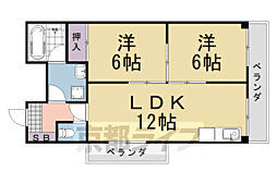 第21長栄コーポ小山 4階2LDKの間取り