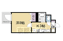 JR山陰本線 丹波口駅 徒歩9分の賃貸マンション 1階1Kの間取り