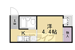 フォレストハウス 2階1Kの間取り