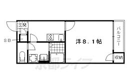 クレイノ太秦天神川 1階1Kの間取り