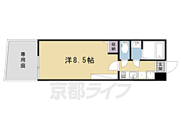 フラッティ谷口園町 1階1Kの間取り