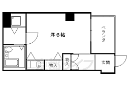 京都市営烏丸線 烏丸御池駅 徒歩7分の賃貸マンション 3階ワンルームの間取り