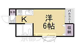 ＮＵビル 2階ワンルームの間取り