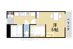 レオパレスカップラス 1階1Kの間取り