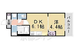 ベラジオワールドアイ京都円町 1DKの間取図画像