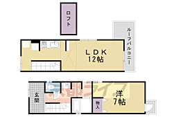大文字町戸建 1LDKの間取り