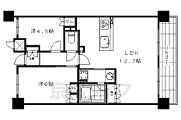阪急京都本線 大宮駅 徒歩3分の賃貸マンション 5階2LDKの間取り