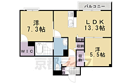 ＳｈａＭａｉｓｏｎ嵐山華 3階2LDKの間取り