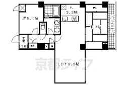 京阪本線 祇園四条駅 徒歩10分の賃貸マンション 1階2LDKの間取り