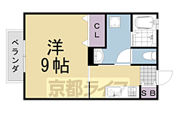 サンライト上桂 2階1Kの間取り