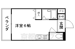 京阪本線 七条駅 徒歩3分の賃貸マンション 2階1Kの間取り