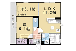 ＧＲＡＭＭ桂北滝川　Ｃ棟 1階2LDKの間取り