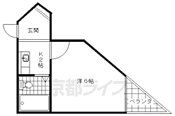 ルミエール東代 1階1Kの間取り