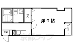 京都市営烏丸線 烏丸御池駅 徒歩2分の賃貸マンション 3階1Kの間取り