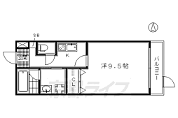 京阪本線 七条駅 徒歩4分の賃貸マンション 1階1Kの間取り