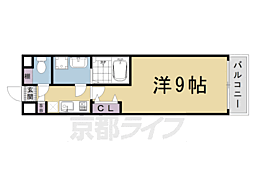京都市営烏丸線 五条駅 徒歩6分の賃貸マンション 4階1Kの間取り