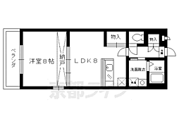 グリーンヒル嵯峨野 2階1LDKの間取り