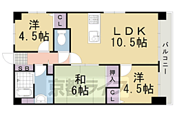 桂グリーンマンション 2階3LDKの間取り