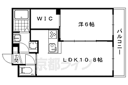 JR山陰本線 太秦駅 徒歩29分の賃貸マンション 1階1LDKの間取り