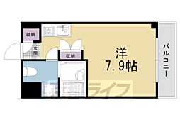 高辻ロイヤルフラッツ 2階1Kの間取り
