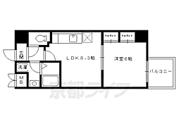 京都市営烏丸線 四条駅 徒歩7分の賃貸マンション 7階1LDKの間取り