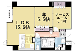 阪急京都本線 大宮駅 徒歩1分の賃貸マンション 9階1SLDKの間取り
