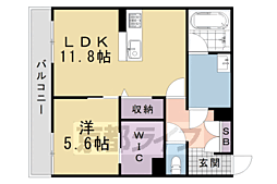 グランコート北浦 1LDKの間取図画像