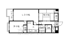 カリオン大町 2LDKの間取図画像