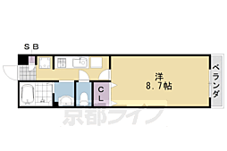シュペリールA 1Kの間取図画像