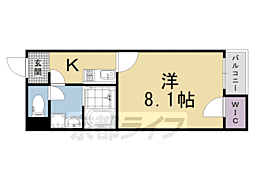 レオネクスト宇多野 1Kの間取図画像