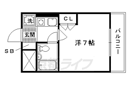 サンハイツ大新 1Kの間取図画像