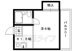 コットンハウス95 1Kの間取図画像
