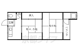 今里ハウス 2Kの間取図画像