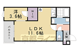 京都市伏見区向島二ノ丸町アパート 1LDKの間取図画像
